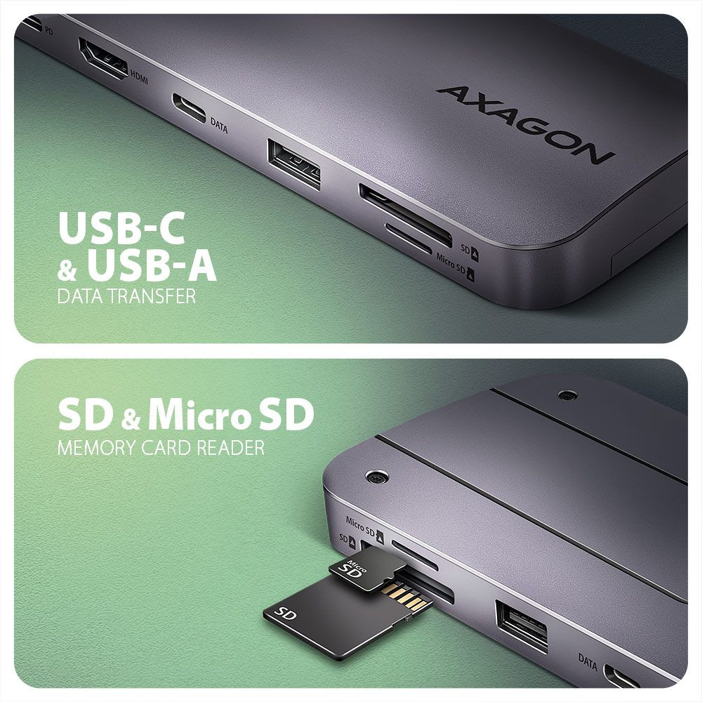 Axagon HMC-6GM2 USB Type-C 6-In-1 dokkoló #3