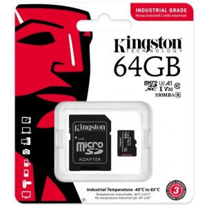 64GB Kingston Industrial Plus microSD kártya + SD adapter (Class 10) #2