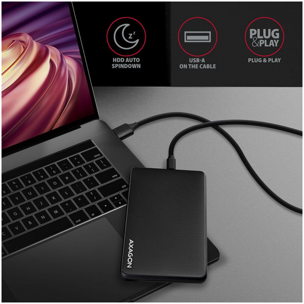 Axagon Slide Box USB-C periféria ház 2,5" SATA HDD/SSD-hez #6