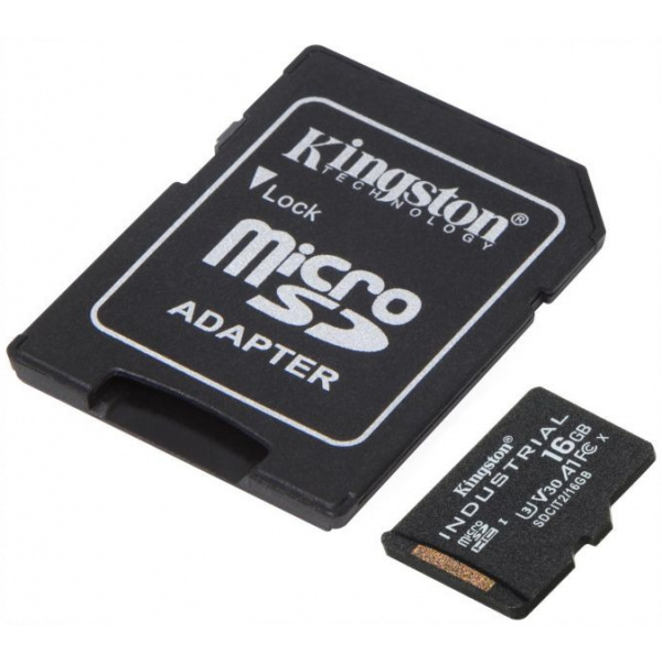 16GB Kingston Industrial Plus microSD kártya + SD adapter (Class 10) #2