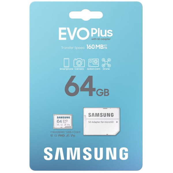 64GB Samsung EVO Plus UHS-I U1 microSD kártya + SD adapter (Class 10) #3