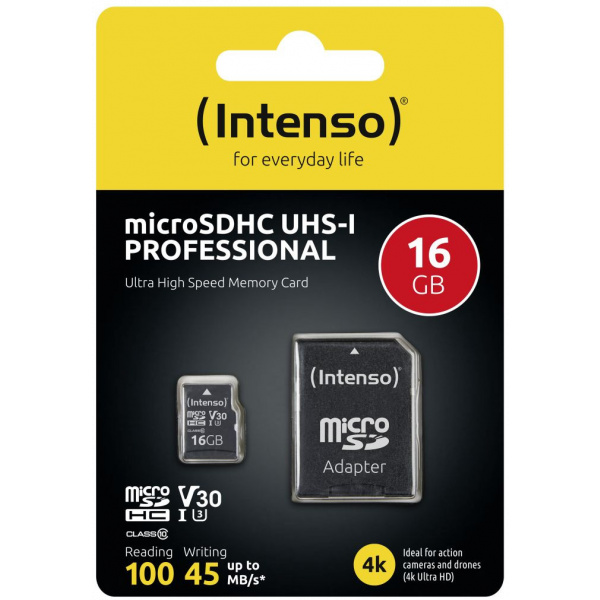 16GB Intenso Professional microSD kártya + SD adapter (Class 10) #4