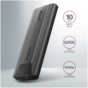 Axagon EEM2-GTS2 külső ház NVMe és SATA M.2 SSD-hez > USB-C 3.2 Gen 2 #2