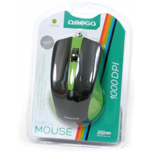 Omega optikai egér OM05 fekete-zöld (USB) #2