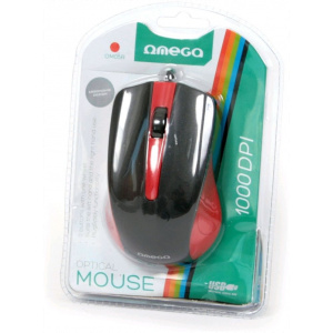 Omega optikai egér OM05 fekete-piros (USB) #2