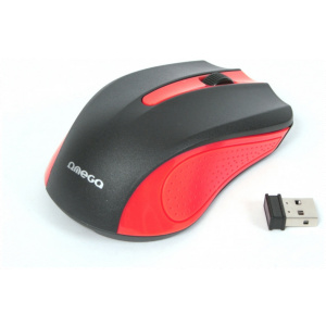 Omega vezetéknélküli optikai egér OM0419 fekete-piros #2