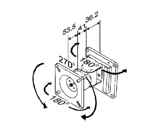 Value VESA 2 karos fali konzol (max. 15 kg, 24"-ig) #2