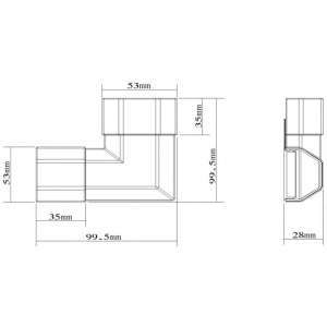 Kábeltakaró sarokelem 50x26mm (fehér színű) #2