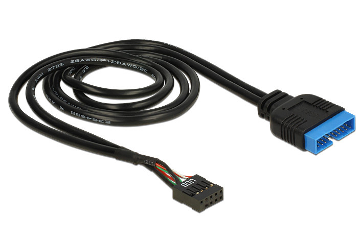Delock USB 2.0 alaplapi csatlakozó 9 pin > USB 3.0 19 pin (belső) kábel, 60cm #2