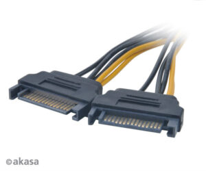 Akasa PCIe VGA tápátalakító kábel (2x SATA > PCIe 6-pin) #2