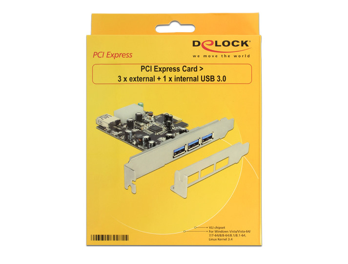 USB 3.0 vezérlő kártya PCI-Express x1 (3+1 port) - DeLock #3