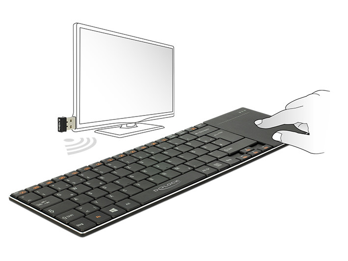 Delock Vezeték nélküli billentyűzet okostévéhez és Windows PC-hez #2