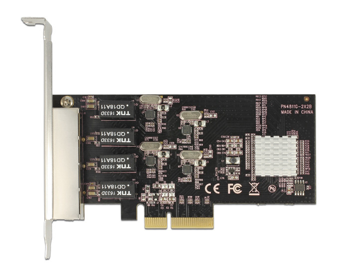 Delock 89567 Gbit PCI-Express (x1) hálókártya LP átalakítóval (4x LAN port) #3