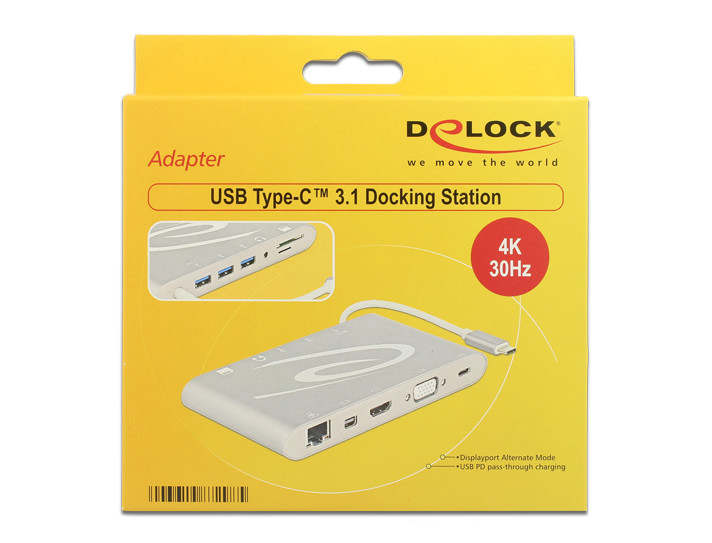 Delock USB Type-C™ 3.1-es dokkolóállomás, 4K (ezüstszürke) #4