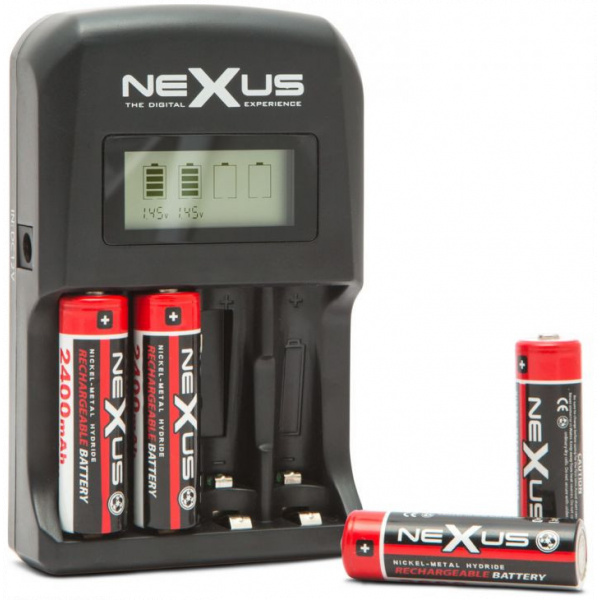 Nexus 220V-os akkutöltő LCD kijelzővel (1-4db AA / AAA akkuhoz) #4