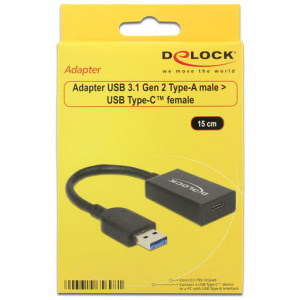 Delock USB 3.1 dugó > USB Type-C™ aljzat, 15cm (aktív) #2