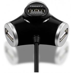 4-portos USB HUB Axagon Trinity (USB 2.0) - fekete #2