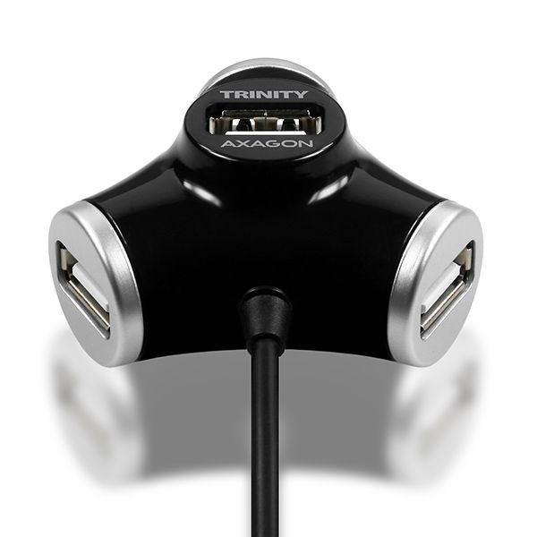 4-portos USB HUB Axagon Trinity (USB 2.0) - fekete #2