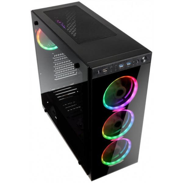 Kolink Horizon RGB ház (fekete) edzett üveg oldallappal, RGB ventilátorokkal #2