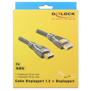 DisplayPort (M/M) Premium kábel 3m - Delock (4K 60Hz) #2