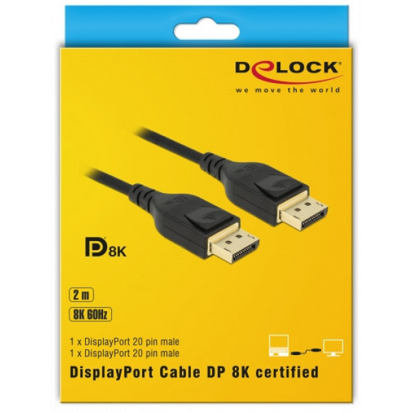 DisplayPort (M/M) Premium kábel 2m - Delock (8K 60Hz) #3