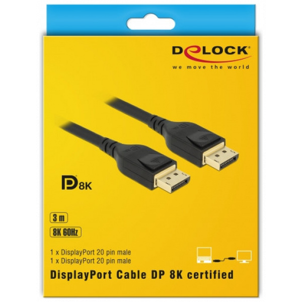 DisplayPort (M/M) Premium kábel 3m - Delock (8K 60Hz) #3