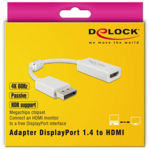 Delock DisplayPort > HDMI 4K 60Hz aktív átalakító, HDR funkcióval, 10cm kábellel #2