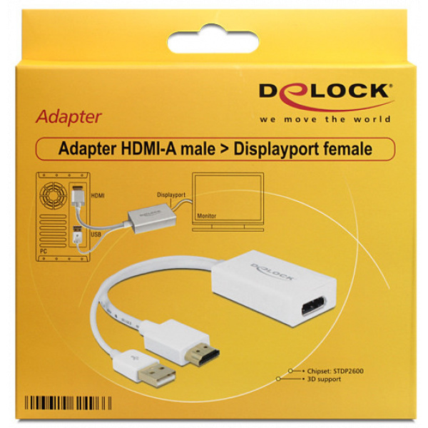Delock HDMI > DisplayPort 1.2 4K 30Hz átalakító, 24cm kábellel #3