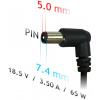 AC adapter HP (Compaq) notebookhoz 18,5V 3,5A (65W) - 7,4x5,0 mm + pin #2