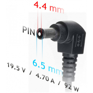 AC adapter Sony notebookhoz 19,5V 4,7A (92W) - 6,5x4,4 mm + pin #2