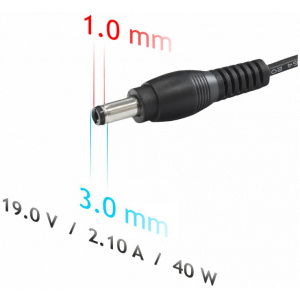 AC adapter Acer, Samsung notebookhoz 19V 2,1A (40W) - 3,0x1,0 mm #2