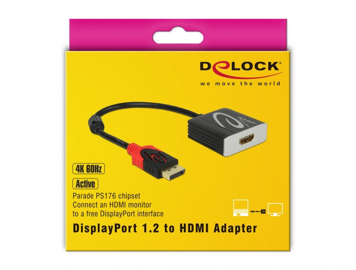 Delock DisplayPort > HDMI 4K 60Hz aktív átalakító, 20cm kábellel #2
