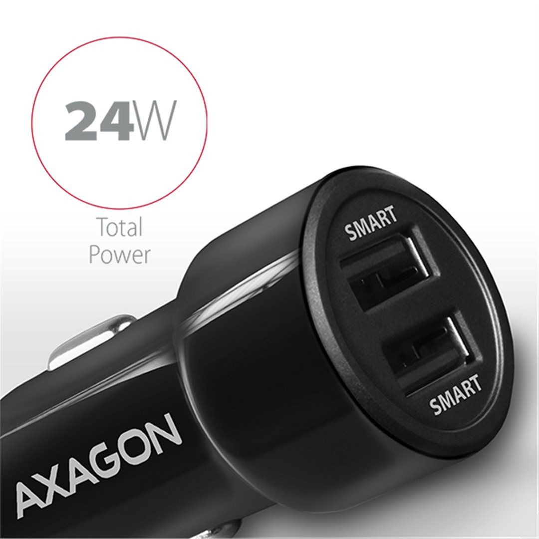 USB Car charger (autós töltő adapter) Dual Smart 2x 2.4A (össz) - Axagon #4