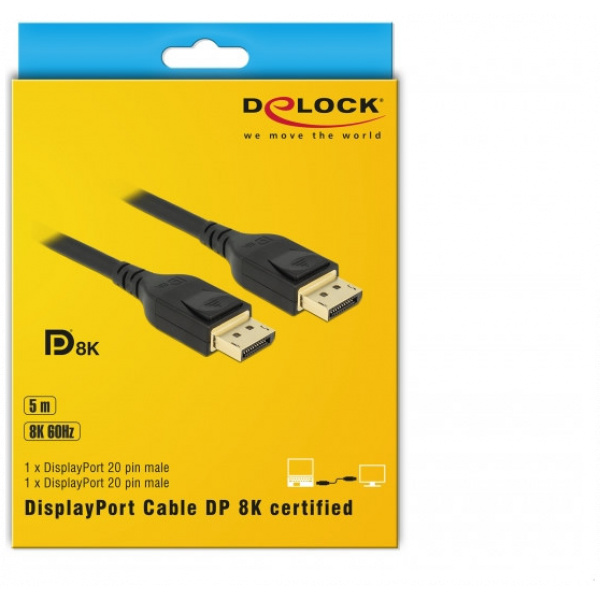 DisplayPort (M/M) Premium kábel 5m - Delock (8K 60Hz) #3