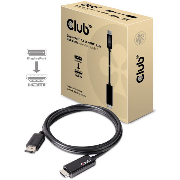 DisplayPort 1.4 (M) – HDMI 2.0b (M) Active kábel 2m - Club3D #4