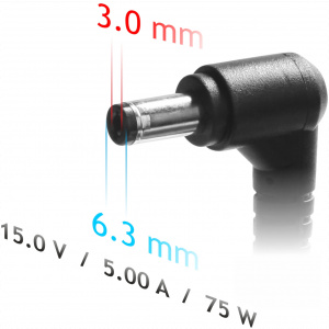 AC adapter Toshiba notebookhoz 15V 5A (75W) - 6,3x3,0 mm #2