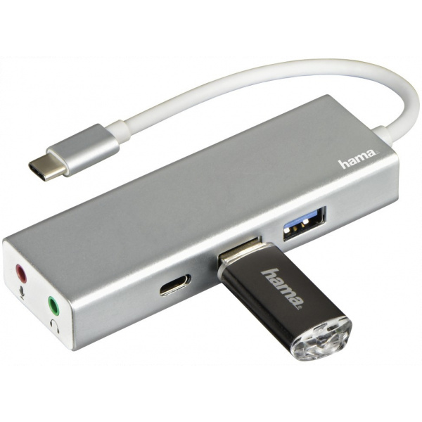 3 portos USB HUB HAMA (USB 3.1), Type-C csatlakozó, 3,5mm audio cstalakozás #2
