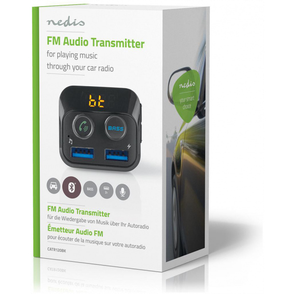 Nedis autós FM transzmitter (12V) - Bluetooth, microSD, kéz nélküli hívás, 2xUSB #5