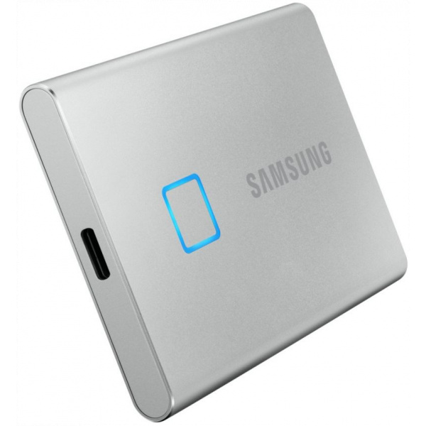 500GB Samsung T7 Touch hordozható SSD USB 3.2 (ezüst) #3