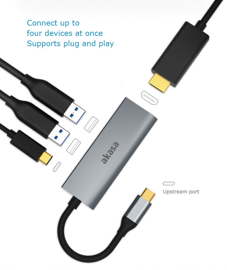 Akasa USB Type-C 4-In-1 Hub HDMI csatlakozóval #4