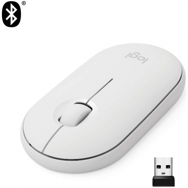Logitech Pebble M350 Mouse (Wireless és Bluetooth) - Off-White (fehér) #2