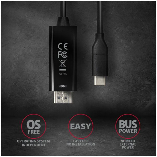 USB Type-C™ - HDMI 2.0 4K kábel (aktív) 4K 60 Hz, 1,8m Axagon #5