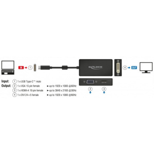 Delock USB Type-C™ átalakító VGA / HDMI / DVI kijelzőhöz #2
