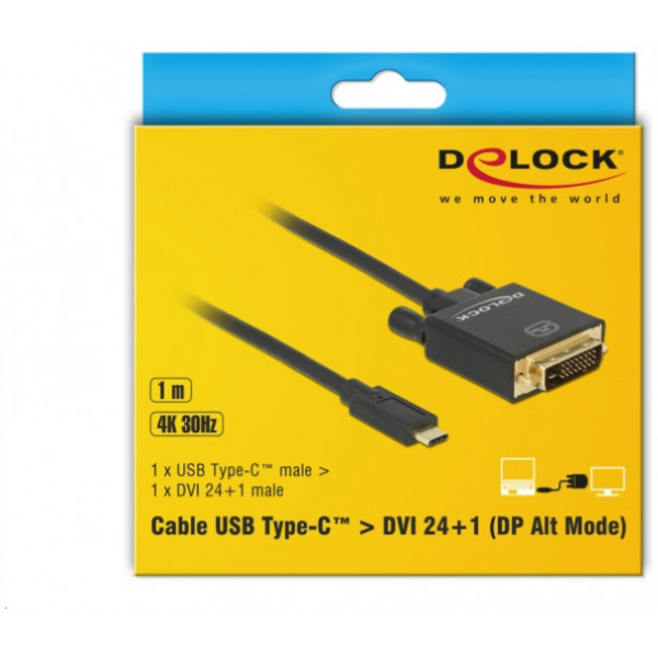 USB Type-C™ - DVI 24+1 4K kábel (DP váltakozó mód) 4K 30 Hz, 1m Delock #4