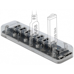7-portos USB HUB (átlátszó) Delock (USB 3.0) #2