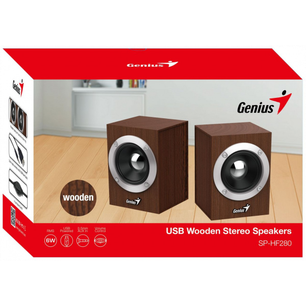 Genius SP-HF280 hangfal USB tápellátással (fadobozos!) - barna #2