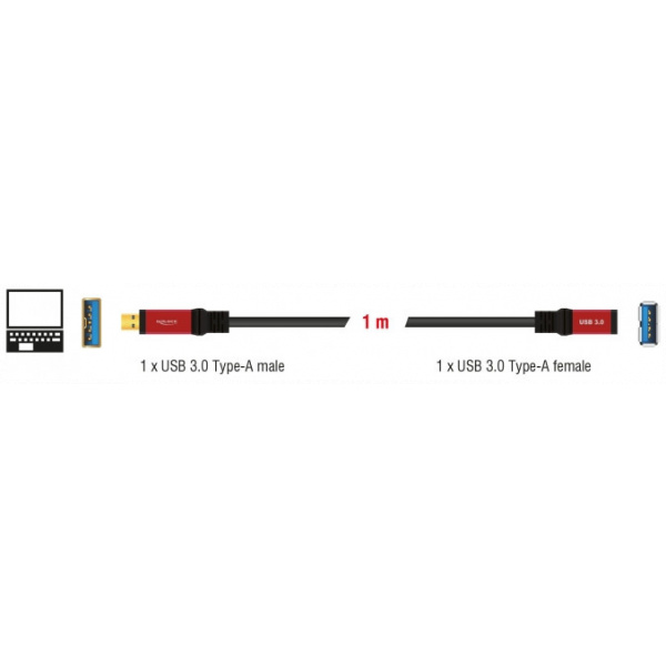 Delock Premium USB 3.0 toldókábel (AF/AM) 1m #3