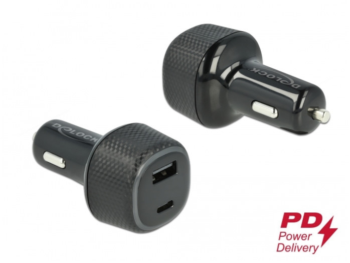 USB Car charger (autós töltő adapter) USB Type-C™ PD 3.0 és A-típusú USB Delock #3