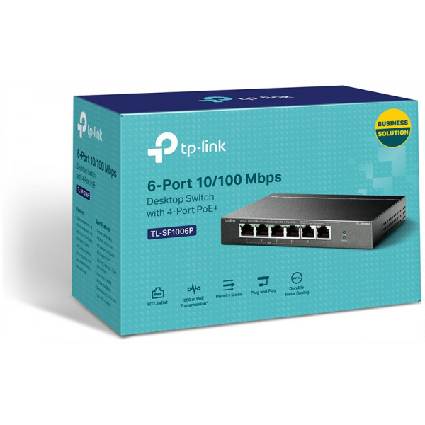 TP-Link TL-SF1006P 6-port PoE switch 4 PoE+ porttal (desktop) #5