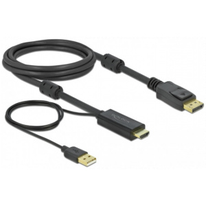 HDMI (M) – DisplayPort (M) kábel 4K 30Hz, USB tápellátással 2m - Delock #2